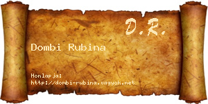 Dombi Rubina névjegykártya